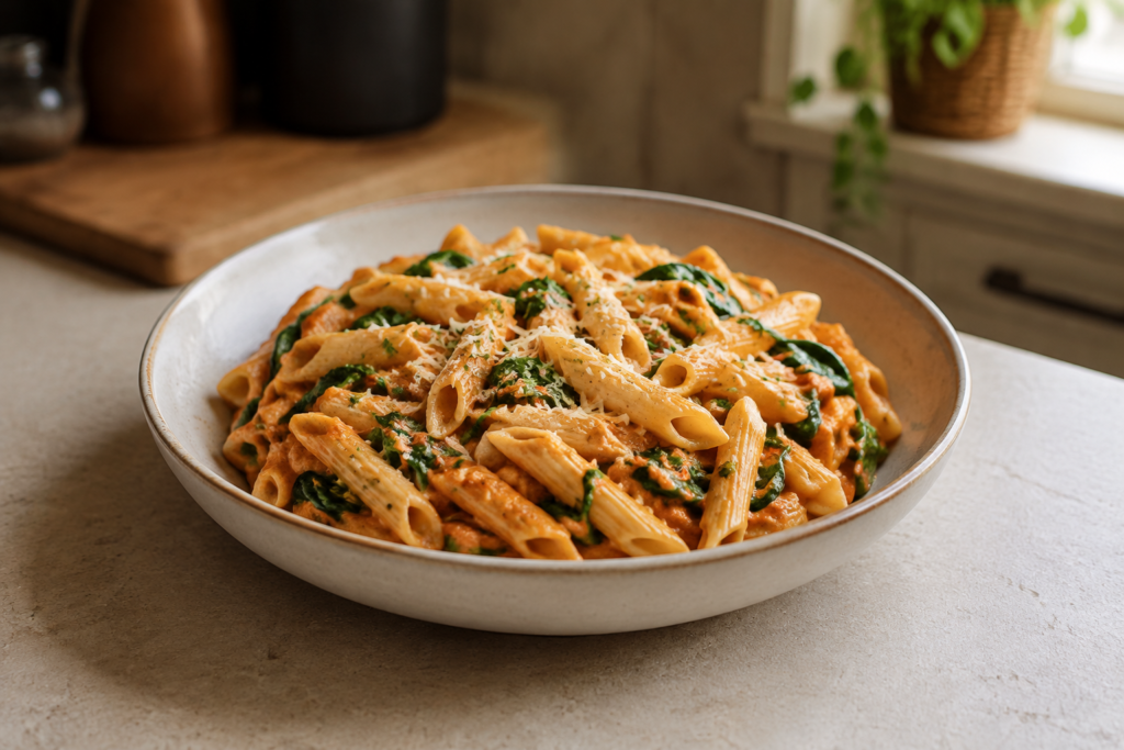 Creamy Tomato and Spinach Pasta